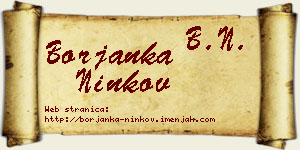 Borjanka Ninkov vizit kartica